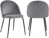 Vente-unique - MELBOURNE Stuhl SamtStoff Grau - B 55 cm x H 77 cm x L 50 cm Bild 3