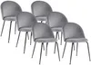 Vente-unique - MELBOURNE Stuhl SamtStoff Grau - B 55 cm x H 77 cm x L 50 cm Bild 2