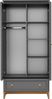 AX LIVING Kleiderschrank Nymphen Dunkelgrau 2 Türen Schublade MDF Eiche Beine Bild 3