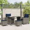 vidaXL 4-tlg. Garten-Sofagarnitur mit Kissen Grau Poly Rattan 4103870 Bild 3