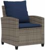vidaXL 4-tlg. Garten-Sofagarnitur mit Kissen Grau Poly Rattan 4103870 Bild 4