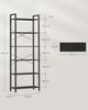 Vasagle Bücherregal 6 Ebenen, Standregal mit Stahlrahmen, freistehendes Regal, Wohnzimmer, ebenholzschwarz-tintenschwarz, 186 x 30 x 66 cm Bild 5