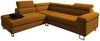 Goldstoff Ecksofa mit Schlaffunktion, Cord Couch für Wohnzimmer - Cord Ecksofa, Cord Sofa VOYAGE 2 Teile, Großer Bettkasten Bild 2