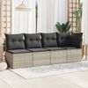 vidaXL Gartensofa mit Kissen 4-Sitzer Hellgrau Poly Rattan 366177 Bild 3
