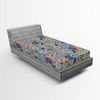 Abakuhaus Spannbettlaken Soft Dekorativer Stoff Bettwäsche Rund-um Elastischer Gummizug, marokkanisch Komplexe Floral Design Bild 5