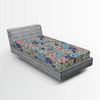 Abakuhaus Spannbettlaken Soft Dekorativer Stoff Bettwäsche Rund-um Elastischer Gummizug, marokkanisch Komplexe Floral Design Bild 4