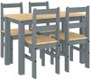 vidaXL 5-tlg. Essgruppe PANAMA Grau Massivholz Kiefer 3345171 Bild 2
