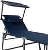 Aluminium Gartenliege Sonnenliege Dunkelblau Dach Kissen L200xB70cm Bild 5