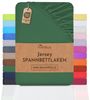 NatureMark Spannbettlaken Jersey Basic Spannbetttuch, 100% Baumwolle, Gummizug: rundum, (1 Stück), in vielen Größen und Farben, bis 40cm Steghöhe, 200x220cm, Dunkelgrün Bild 4