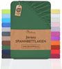 NatureMark Spannbettlaken Jersey Basic Spannbetttuch, 100% Baumwolle, Gummizug: rundum, (1 Stück), in vielen Größen und Farben, bis 40cm Steghöhe, 200x220cm, Dunkelgrün Bild 5