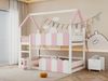 Hochbett Mit Hausdesign 90x200 In 3 Farben Rosa Metall Konstruktion 120kg Tragkraft Kinderzimmer Spielbereich Bild 5
