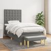 vidaXL Boxspringbett mit Matratze Dunkelgrau 90x200 cm Stoff 3137446 Bild 1