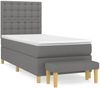 vidaXL Boxspringbett mit Matratze Dunkelgrau 90x200 cm Stoff 3137446 Bild 2