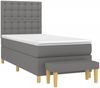 vidaXL Boxspringbett mit Matratze Dunkelgrau 90x200 cm Stoff 3137446 Bild 3