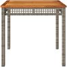 vidaXL Gartentisch Grau 80x80x75 cm Poly Rattan Akazienholz 366274 Bild 4