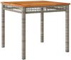 vidaXL Gartentisch Grau 80x80x75 cm Poly Rattan Akazienholz 366274 Bild 2