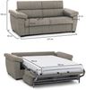 Dmora 3-Sitzer Schlafsofa Paceco, Schlafsofa fürs Wohnzimmer, gepolstert, abnehmbar, 100 % Made in Italy-Qualität, 225x95 h100 cm, Taube Bild 3