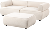 Sofa 3-Sitzer SALLA Bouclé Cremeweiß mit Ottomane Bild 5