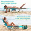 Faltbare Sonnenliege mit Lesefenster und 5 Positionen 187x55x34cm Blau Bild 3