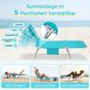 Faltbare Sonnenliege mit Lesefenster und 5 Positionen 187x55x34cm Blau Bild 4