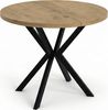 WFL GROUP Runder Ausziehbarer Esstisch - Loft Style Tisch mit Metallbeinen - 100 bis 180 cm - Industrieller Quadratischer Tisch für Wohnzimmer - Spacesaver - Eiche Lancelot - 100 cm Bild 2