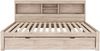 Bett Ausziehbett 140x200 cm, Spanplatte & MDF, mit Ambiente-LED, Steckdose & USB, seitlichem Staufach, Natur Bild 5