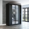 Schwebetürenschrank NEO 2-türig Schrank 160 cm (mit Spiegel) Farbe: Schwarz Bild 2