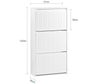 SoBuy FSR165-H-W Schuhschrank, MDF, Lackiert, Weiß, 60 x 120 x 25 cm Bild 3