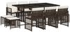 vidaXL 11-tlg. Garten-Essgruppe mit Kissen Braun Poly Rattan 3210789 Bild 2