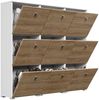 Schuhschrank XL Comfort 9 Klappen 36 Paar 157x141 cm Weiss-Eiche : Weissmatt / Eiche hell Bild 5