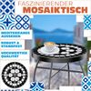 KESSER® Mosaiktisch Bistrotisch Blumenhocker Rund 60x34cm Metall Mosaik Beistelltisch Balkontisch Gartentische Terrassentisch Balkon Steinmosaik Garten Gartentisch Indoor Outdoor Tetragon Bild 3