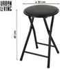 Urban Living Hocker Klapphocker Hocker Klappstuhl Rundhocker Küchenhocker (klappbare Sitzgelegenheit im Sicherungssplint, Schwarz), belastbar bis 100 kg ⌀ 30 cm x H43 cm Bild 2