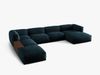 Micadoni Panorama-Ecksofa Martina 5-Sitzer Links Samt Tiefes Petrol Bild 2