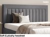 MEBLINI Polsterbett 140x200 mit Lattenrost ohne Matratze – BELORDI – Grau Samt – Doppelbett mit Bettkasten - Stauraumbett - Kopfteil Bett mit Stauraum Bild 4