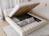 GRAINGOLD Italia Doppelbett 160x200, Polsterbett mit Bettkasten und Lattenrost, Velvet-Stoff, Creme Bild 4