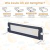 Klappbares Bettgitter mit Verstellbarer & EIN-klick-Faltung Gurte Bettschutzgitter 150 x 42cm Grau Bild 1