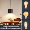 ZMH Hängeleuchte Esstisch Pendelleuchte E27 Schwarz Vintage Max 40W Höhenverstellbar Ohne Leuchtmittel Für Esszimmer Schlafzimmer Küchen Bild 4