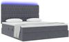 vidaXL LED-Speicherbett mit Matratze Dunkelgrau 180 x 200 cm Samt 3372742 Bild 3