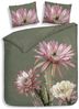 Heckett & Lane Satin Bettwäsche 135x200 Mesa Forest Green Kaktusblüte grün pink Bild 3