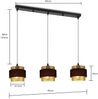 ZMH Pendelleuchte Metall Gold Schwarz Durchm. 150 cm Max. 25W E27 Vintage Retro Tischlampe mit 3 Glühbirnen Bild 5