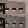 ZMH Pendelleuchte Metall Gold Schwarz Durchm. 150 cm Max. 25W E27 Vintage Retro Tischlampe mit 3 Glühbirnen Bild 4