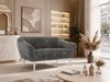 Polstersofa PIRS 2 Skandinavisches Sofa 2-Sitzer, Sofa mit Wellenfederung, Breite 140 cm, weiße Füße Hoher Sitzkomfort - Grau Cord Bild 1
