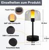 ZMH LED Nachttischlampe mit Akku - Dimmbare Tischleuchte kabellos (1800K-6500K), USB-C Aufladbar, Touch Steuerung mit Speicherfunktion, IP20 wasserdicht für Schlafzimmer, Büro | Schwarz Bild 2
