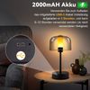 ZMH LED Nachttischlampe mit Akku - Dimmbare Tischleuchte kabellos (1800K-6500K), USB-C Aufladbar, Touch Steuerung mit Speicherfunktion, IP20 wasserdicht für Schlafzimmer, Büro | Schwarz Bild 4