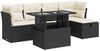 vidaXL 6-tlg. Garten-Sofagarnitur mit Kissen Schwarz Poly Rattan 3326137 Bild 2