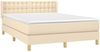 vidaXL Boxspringbett mit Matratze Creme 140x200 cm Stoff 3130598 Bild 3