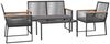 vidaXL 4-tlg. Garten-Lounge-Set mit Kissen Schwarz Stahl 360092 Bild 5