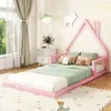 Kinderbett mit Lattenrost, 90x200 cm, Hausbett, Bodenbett, Jugendbett, Kiefer Bild 2