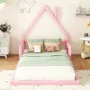 Kinderbett mit Lattenrost, 90x200 cm, Hausbett, Bodenbett, Jugendbett, Kiefer Bild 3