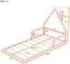Kinderbett mit Lattenrost, 90x200 cm, Hausbett, Bodenbett, Jugendbett, Kiefer Bild 5